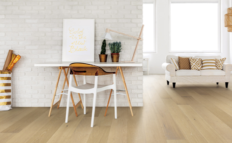 Hydrotek Hardwood in Modern White Living Room